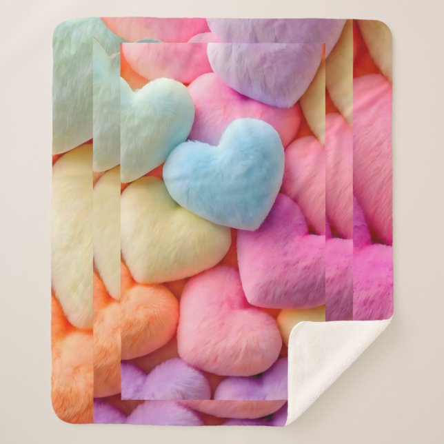 Manta Sherpa Hearts Fleece Blanket (Anverso)