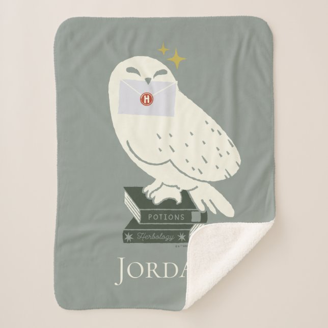Manta Sherpa Hedwig With Letter Whimsical Drawing (Anverso)