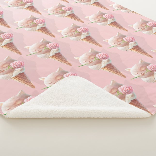 Manta Sherpa Helado Kitty - Rosy & Dreamy (3/4)
