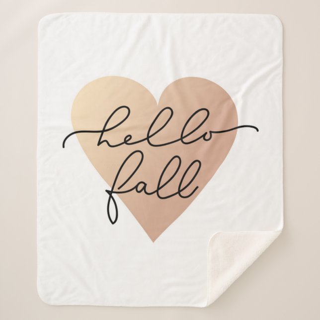 Manta Sherpa Hello Fall Love Heart (Anverso)