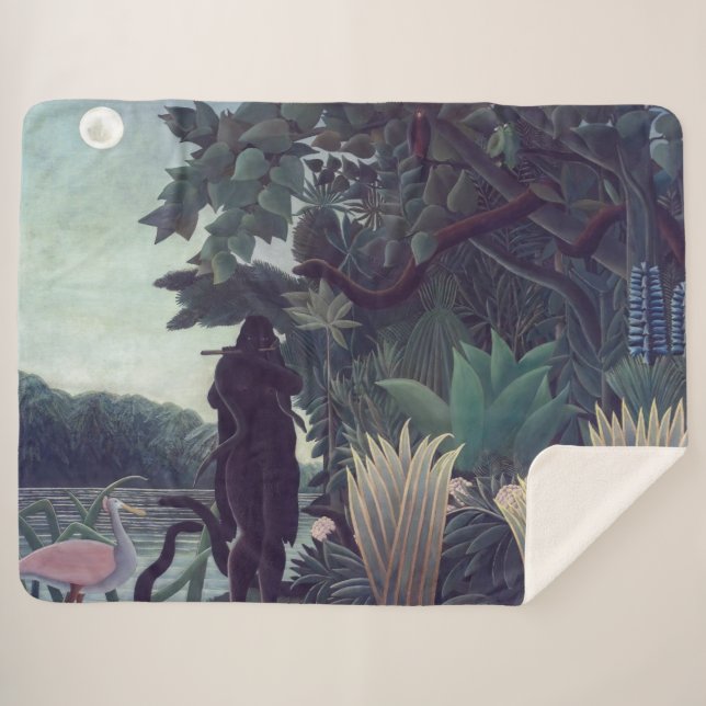 Manta Sherpa Henri Rousseau - El encantador de serpientes (Anverso (horizontal))