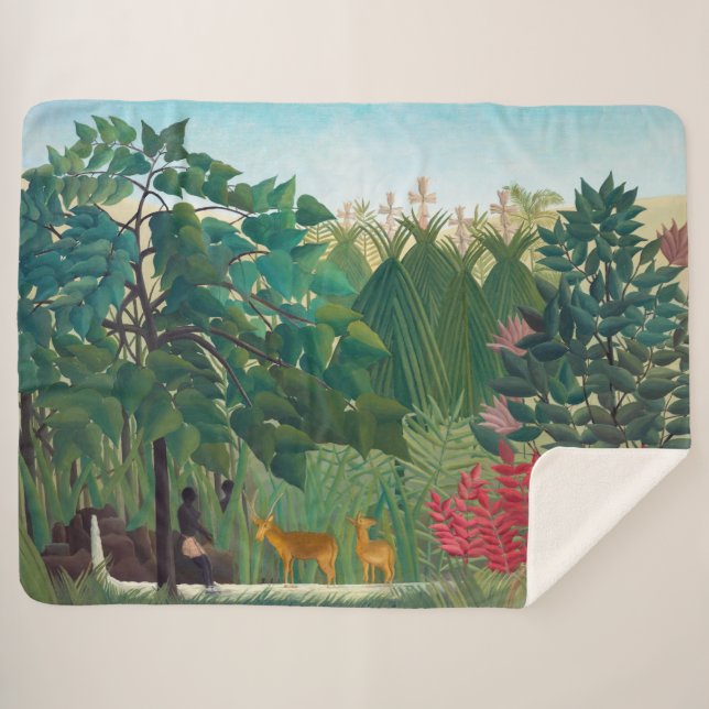 Manta Sherpa Henri Rousseau - La cascada (Anverso (horizontal))