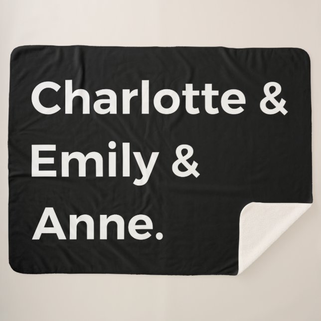 Manta Sherpa Hermanas Brontë I - Charlotte & Emily & Anne (Anverso (horizontal))