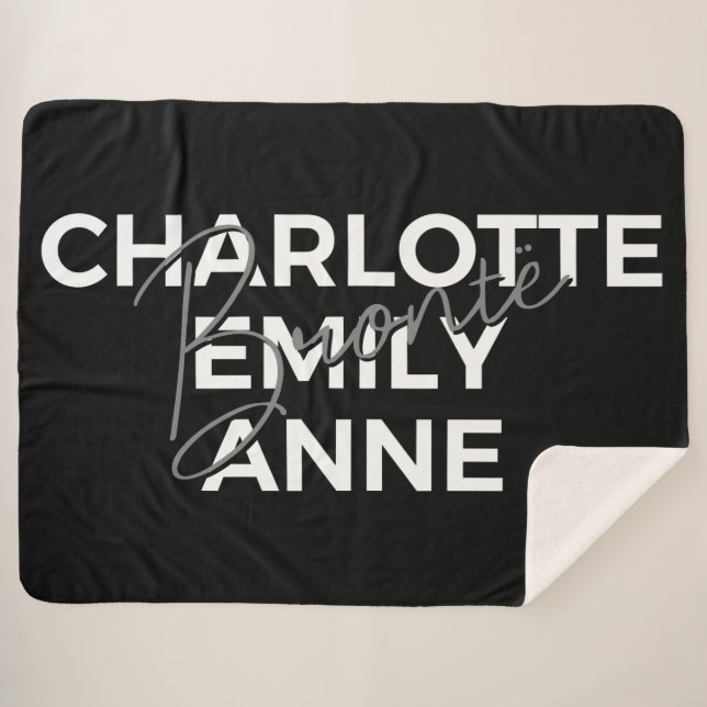 Manta Sherpa Hermanas Brontë II - Charlotte & Emily & Anne (Anverso (horizontal))