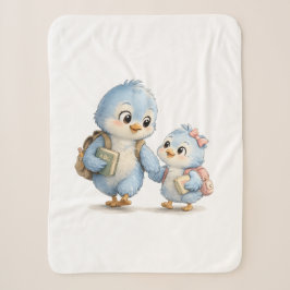 Manta Sherpa Hermano Hermana Pájaro Azul