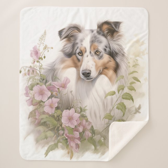 Manta Sherpa Hermosa Blue Merle Sheltie (Anverso)