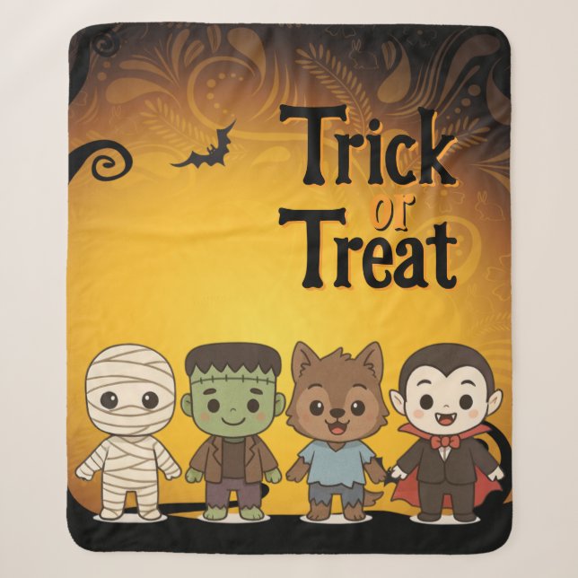Manta Sherpa Hermosa, Frankenstein, Drácula, lobo (Anverso)