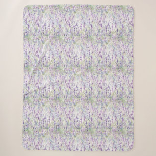 Manta Sherpa Hermosas Flores Moradas Románticas  