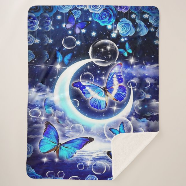 Manta Sherpa Hermosas mariposas (Anverso)