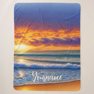 Manta Sherpa hermosas playas y la clara puesta de sol en las ag