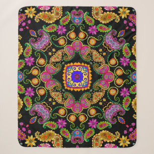Manta Sherpa Hermoso adorno floral con flores brillantes y