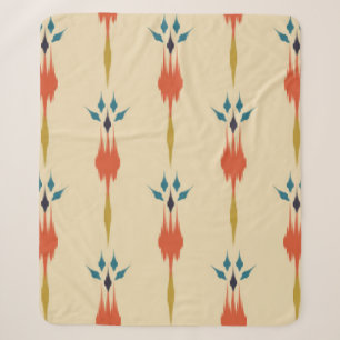 Manta Sherpa Hermoso arte de ikat abstracto étnico. Kasur sin f