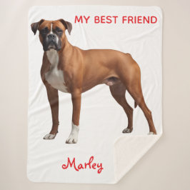 Manta Sherpa Hermoso Boxer Personalizado