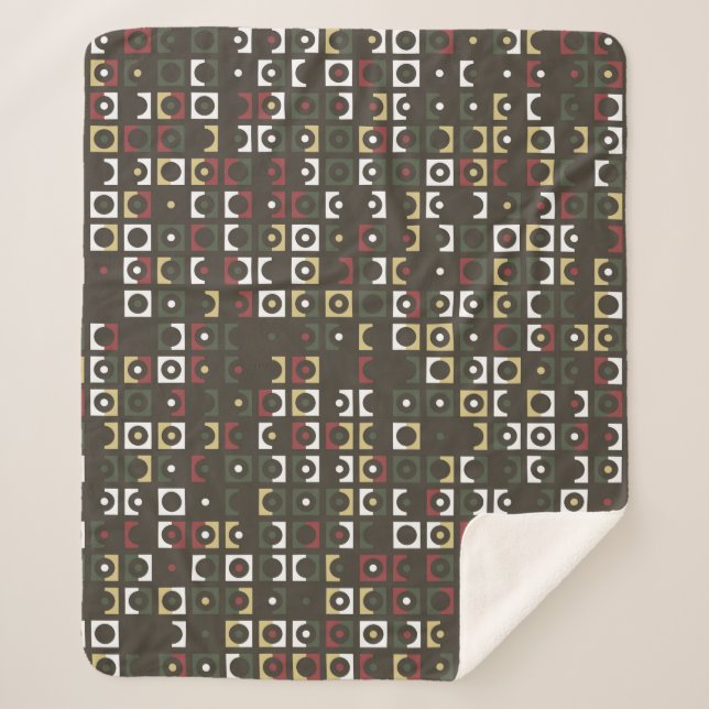 Manta Sherpa Hermoso diseño de patrones geométricos abstracto,  (Anverso)