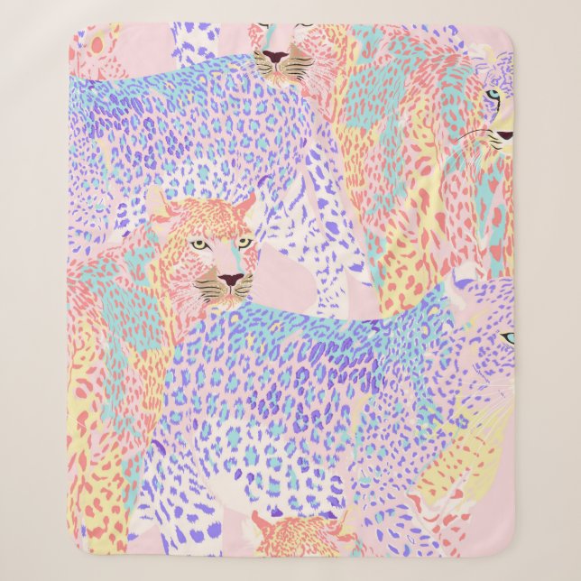 Manta Sherpa Hermoso Leopard Seamless Pattern Ar (Anverso)
