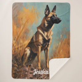 Manta Sherpa Hermoso Malinois Alemán
