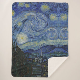 Manta Sherpa Hermoso paisaje Blue Night Sky Golden Stars