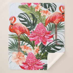 Manta Sherpa Hermoso patrón de verano floral sin fisuras