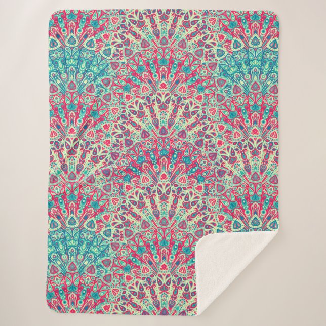 Manta Sherpa Hermoso patrón étnico (Anverso)