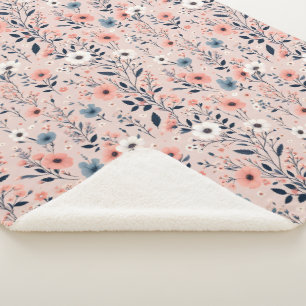 Manta Sherpa Hermoso patrón floral