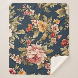 Manta Sherpa Hermoso patrón floral italiano