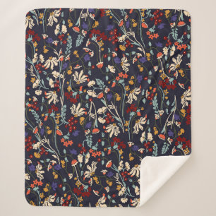 Manta Sherpa Hermoso patrón floral vintage en muchos tipos 