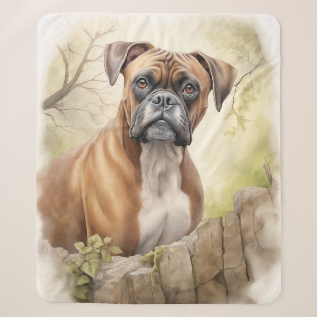 Manta Sherpa Hermoso perro de Boxer (Anverso)