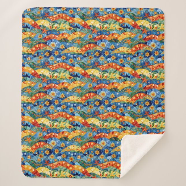 Manta Sherpa Hermoso Resumen Diseño de Patrones sin Marea (Anverso)