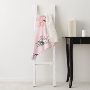 Manta Sherpa Hermoso Rosa rosa de luz floral