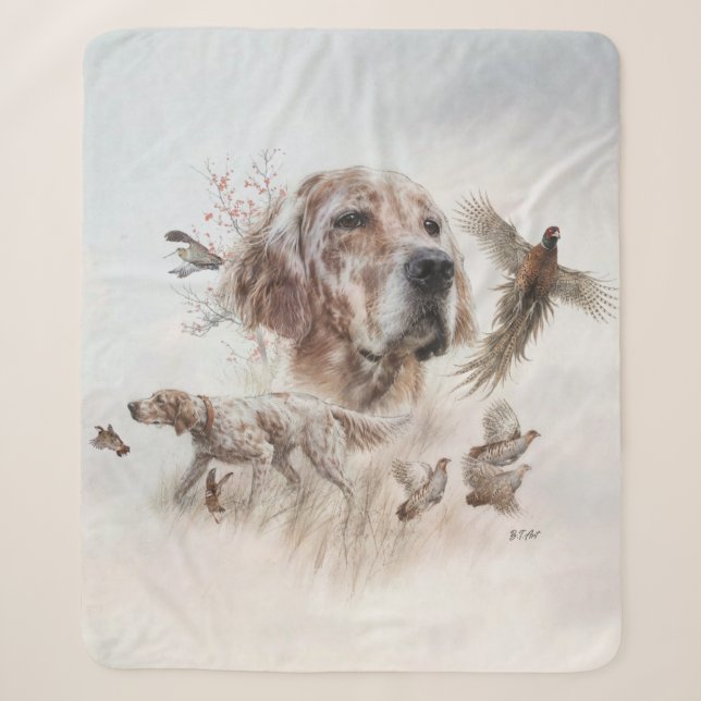 Manta Sherpa Hermoso Setter, Arte (Anverso)