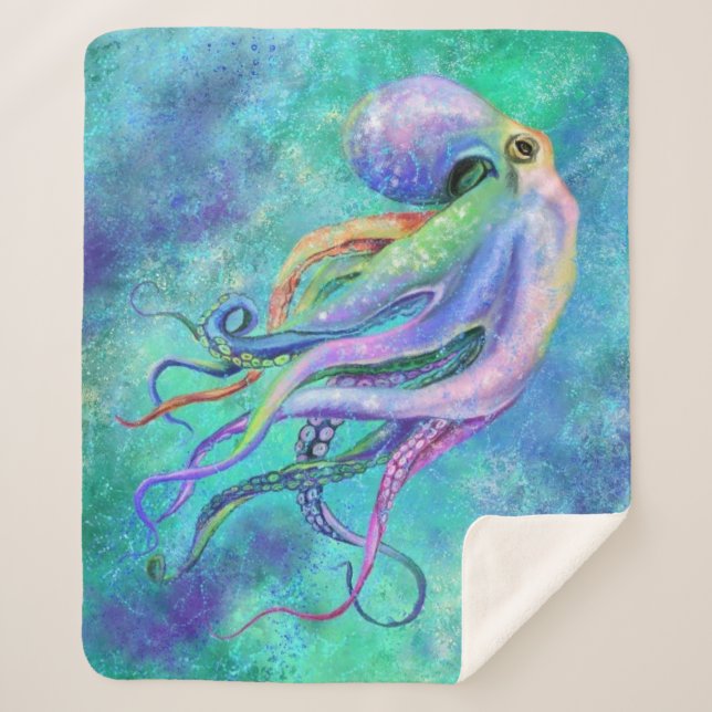 Manta Sherpa Hermoso Sherpa Blanket Octopus (Anverso)