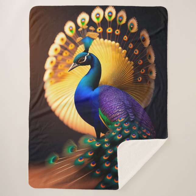 Manta Sherpa Hermoso Sherpa Peacock Blanket (Anverso)