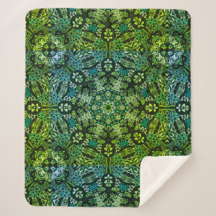 Manta Sherpa Hermosos Verdes Y Blues Mandala