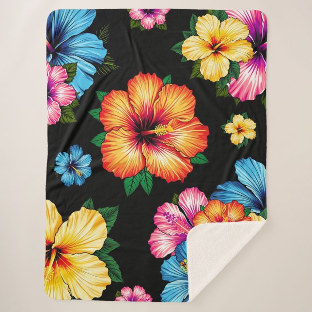 Manta Sherpa Hibiscus tropical (Anverso)