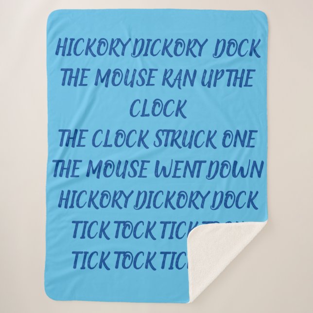 Manta Sherpa Hickory Dickory Dock (Anverso)