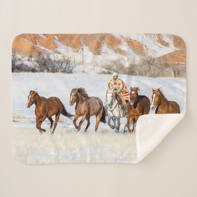 Manta Sherpa Hideout Horse Ranch, Wrangler y Horses (Anverso (horizontal))