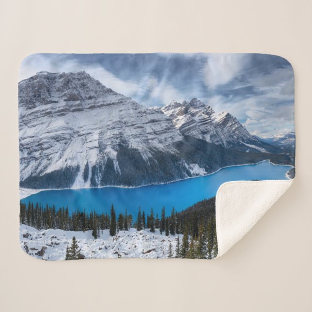 Manta Sherpa Hielo y nieve | Lago Peyto, Rockies Canadienses (Anverso (horizontal))