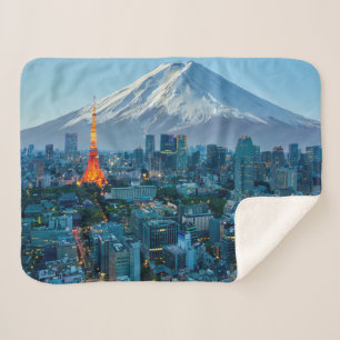 Manta Sherpa Hielo y nieve Línea Skyline Mt. Fuji y Tokio