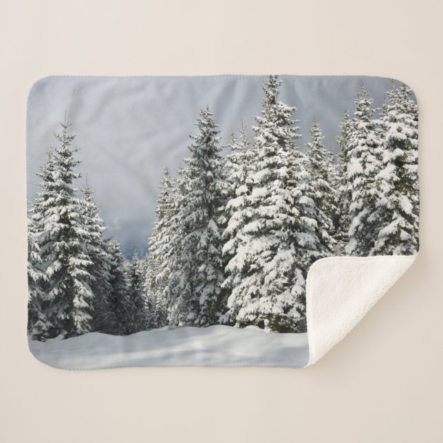 Manta Sherpa Hielo y nieve | Pine Woodland, Austria (Anverso (horizontal))
