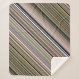 Manta Sherpa Hierbas de otoño Marrón y Verde Raya
