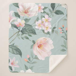 Manta Sherpa high-quality set of various watercolor flowersflow