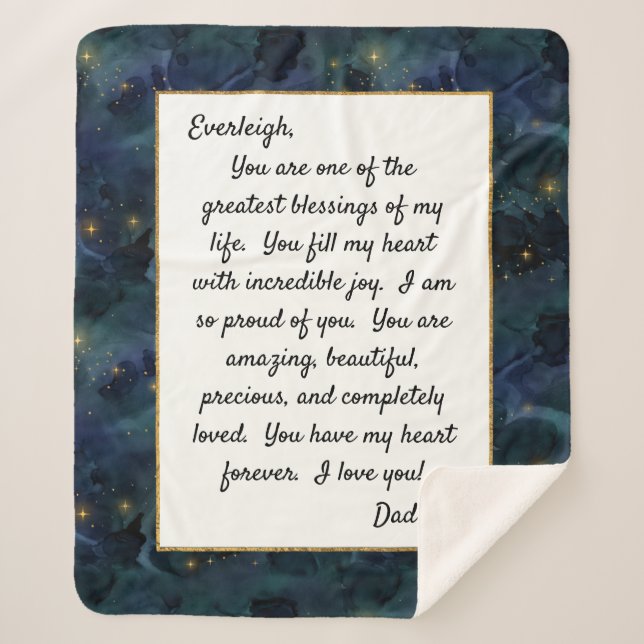 Manta Sherpa Hija orgullosa de ti (Anverso)