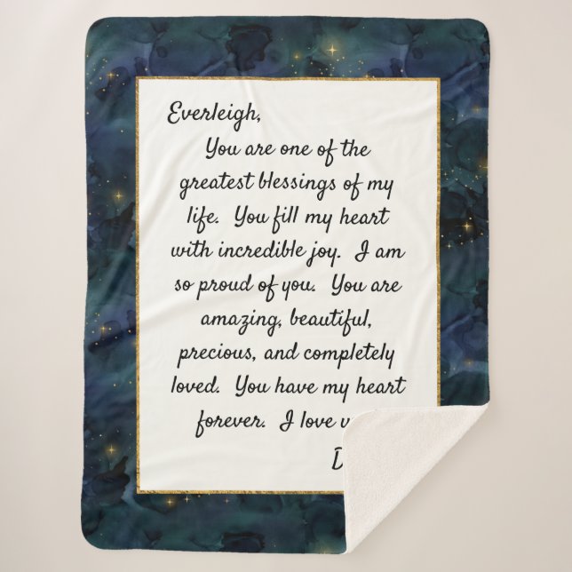 Manta Sherpa Hija orgullosa de ti (Anverso)