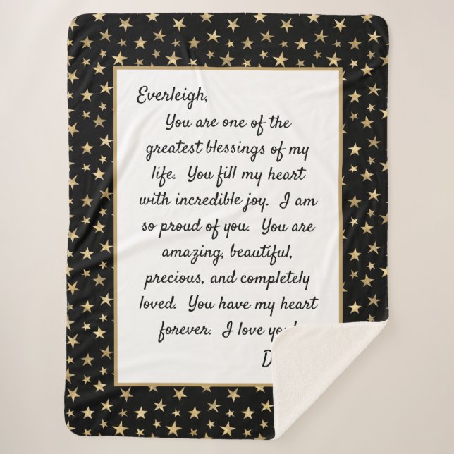 Manta Sherpa Hija orgullosa de ti (Anverso)