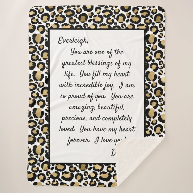 Manta Sherpa Hija orgullosa de ti (Anverso)