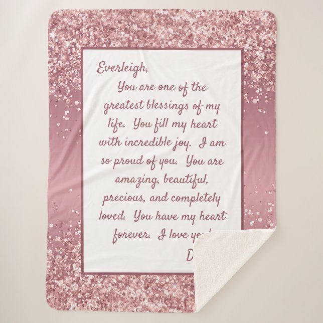 Manta Sherpa Hija orgullosa de ti (Anverso)