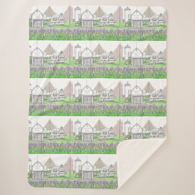 Manta Sherpa Hilltop Farm Sherpa Blanket (Anverso)