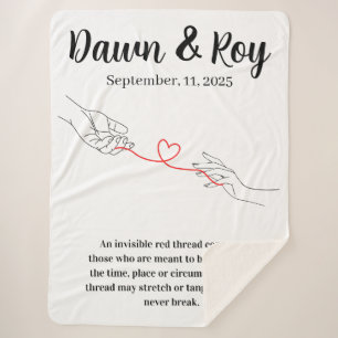 Manta Sherpa Hilo rojo del destino, regalo de bodas para pareja