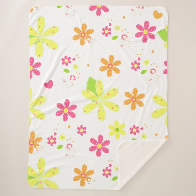 Manta Sherpa Hippy Daisies (Anverso)