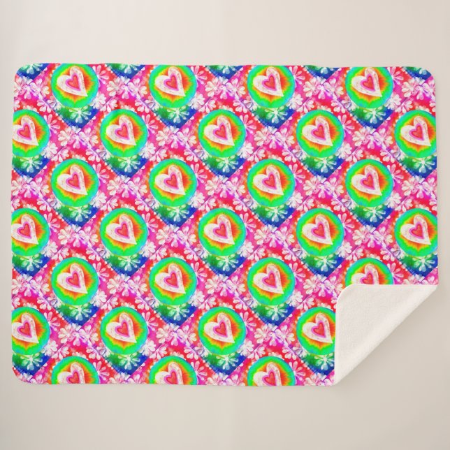Manta Sherpa Hippy Heart (Anverso (horizontal))